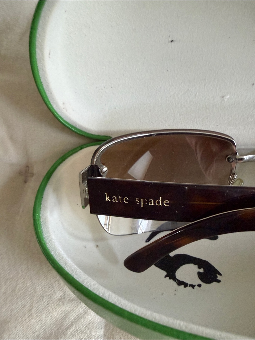 kate spade Brown Lens Sunglasses with Multicolor Tortoiseshell Temples - Picture 4 of 6